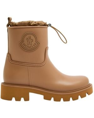 Moncler Kickstream Rubber Wellington Ankle Boots - Brown