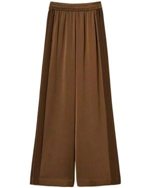 Twinset Sidestripe Elasticwaist Wideleg Pants - Brown