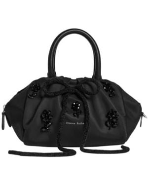 Simone Rocha Embroidered Decorations Logo Clutch Bag - Black