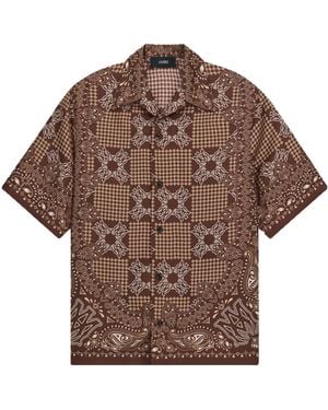 Amiri Geometric Print Bowling Shirt - Brown
