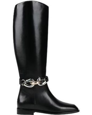 Tory Burch Large Shiny Leather Knight Boots - Black