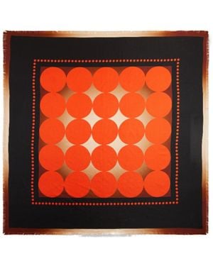 KHAITE Plaid Dot Silk Scarf - Red