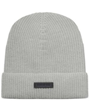 Fear Of God Logo Patch Knitted Hat - Grey