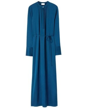 Filippa K Tie-Waist V-Neck Midi Dress - Blue