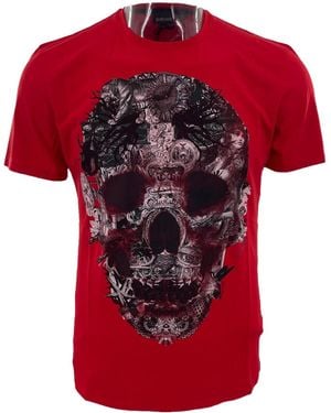 Just Cavalli Pattern Printed Short-Sleeved T-Shirt - Red