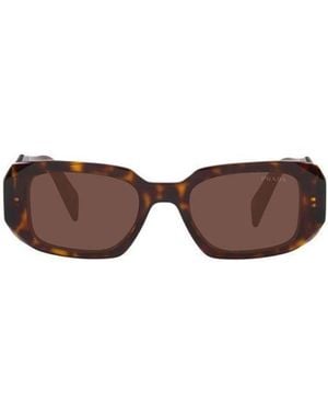 Prada Eyewear Rectangular Frame Sunglasses - Brown