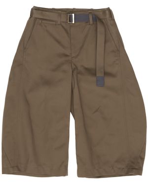 Sacai Belted Wide-Leg Trousers - Green