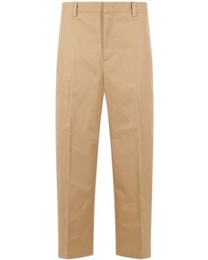 Jil Sander Pleat Detailed Straight Leg Trousers - Natural