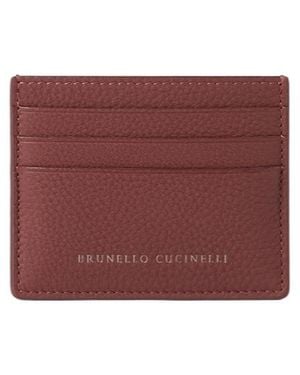 Brunello Cucinelli Leather Card Holder - Red