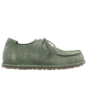 Birkenstock Utti Lace-Up Suede Shoes - Green