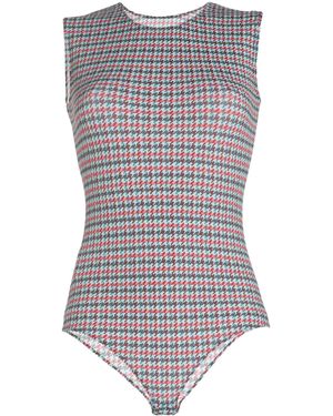 Maison Margiela Houndstooth Sleeveless Top - Purple