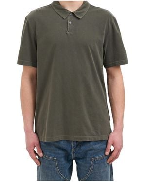 James Perse Button-Down Short-Sleeved Polo Shirt - Gray