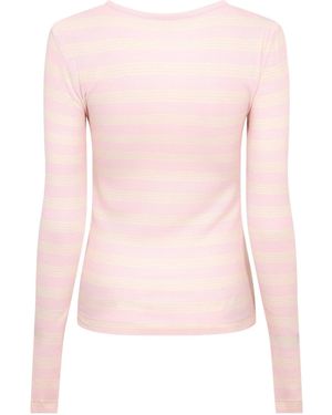 Ganni Long Sleeve T-Shirt - Pink