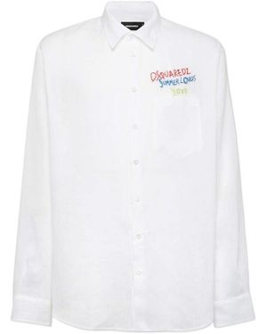 DSquared² Summer Lovers Oversized Shirt - White
