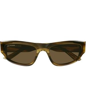 Balenciaga Eyewear Rectangular Frame Sunglasses - Green