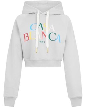 CASABLANCA Cropped Sweatshirt - White