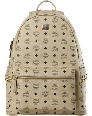 MCM Stark Visetos Medium Backpack - Natural