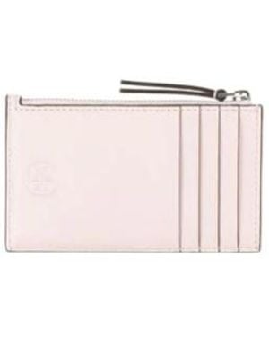 Tory Burch Solid Color Leather Card Holder - Pink