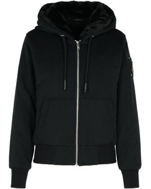 Moose Knuckles Zip-Up Hooded Jacket - Black