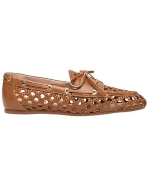 Stuart Weitzman Tinsley Woven Moccasin - Brown