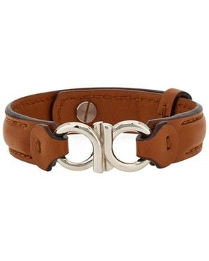 Ferragamo Double Gancini Bracelet - Brown