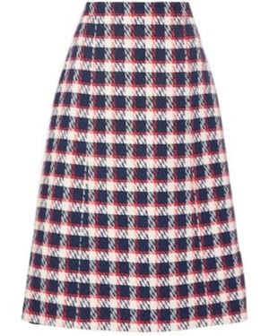 Carolina Herrera Tweed Midi Skirt - Red