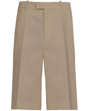 Ferragamo Ferragamo Pressed-Crease Tailored Bermuda Shorts - Natural