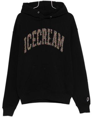 ICECREAM Logo Detail Hoodie - Black