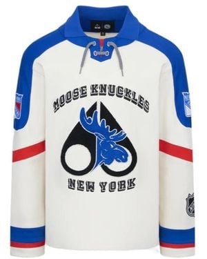 Moose Knuckles Long Sleeve Polo Shirt - Blue