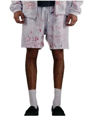 Paly Hollywood Graffiti-Print Drawstring Shorts - Multicolor