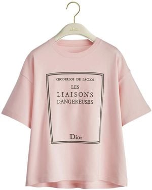 Dior Book Cover Oversized Cropped T-Shirt - Pink