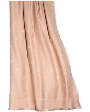 Gucci Double G Silk Wool Shawl - Pink