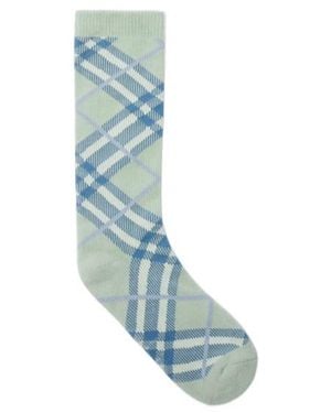 Burberry Check Cotton Blend Socks - Blue