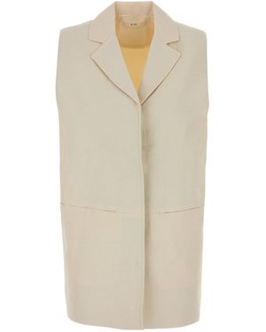 Co. Drop Armhole Long Gilet Jacket - White