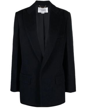 Victoria Beckham Peak-Lapels Single-Breasted Blazer - Black