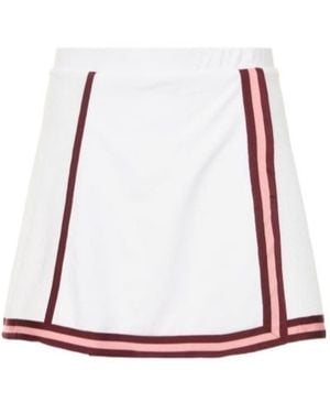 The Upside Striped Ribbon Midi Skirt - White