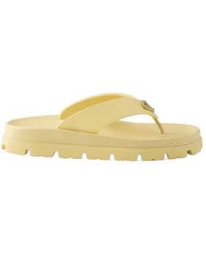 Prada Rubber Thong Sandals - Yellow