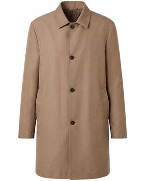 Peserico Single-Breasted Twill Coat - Natural