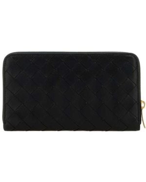 Bottega Veneta Intrecciato Zipped Wallet - Black