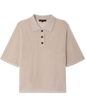 Soeur Button-Up Short-Sleeved Polo Shirt - Natural