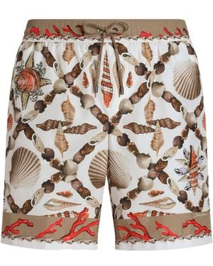Dolce & Gabbana Shell Printed Medium Swim Boxer Shorts - Grey
