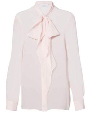 Gabriela Hearst Tie-Neck Silk Blouse - Pink