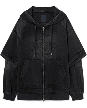 Juun.J Long-Sleeve Hooded Jacket - Black