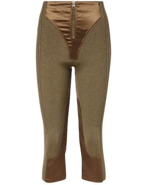 Jean Paul Gaultier Zipper-Designed Cropped Casual Trousers - Green