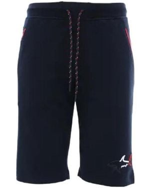 Paul & Shark Logo Embroidered Shorts - Blue