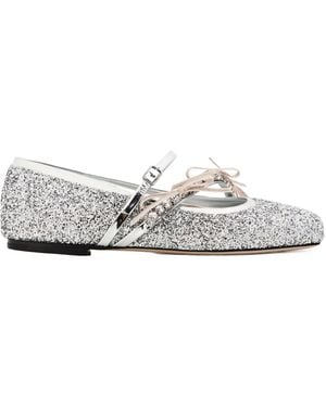 Jimmy Choo Loli Buckle Ballet Shoes - White