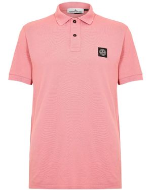 Stone Island Compass Logo Polo Shirt - Pink
