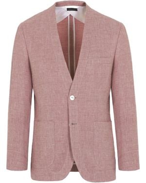 Brioni Linen, Wool And Silk Jardigan - Pink
