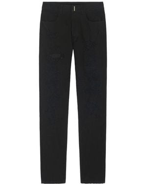 Givenchy Destroyed Slim Fit Jeans - Black