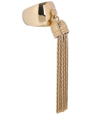 Balmain Brass Tassel Ring - White